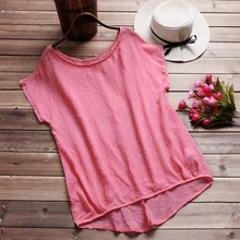  Shimai Women's Summer Vintage Short Sleeve Loose Casual Tee T-Shirt Lady Short Sleeve O Neck T Shirts Casual Loose Tops Tee 