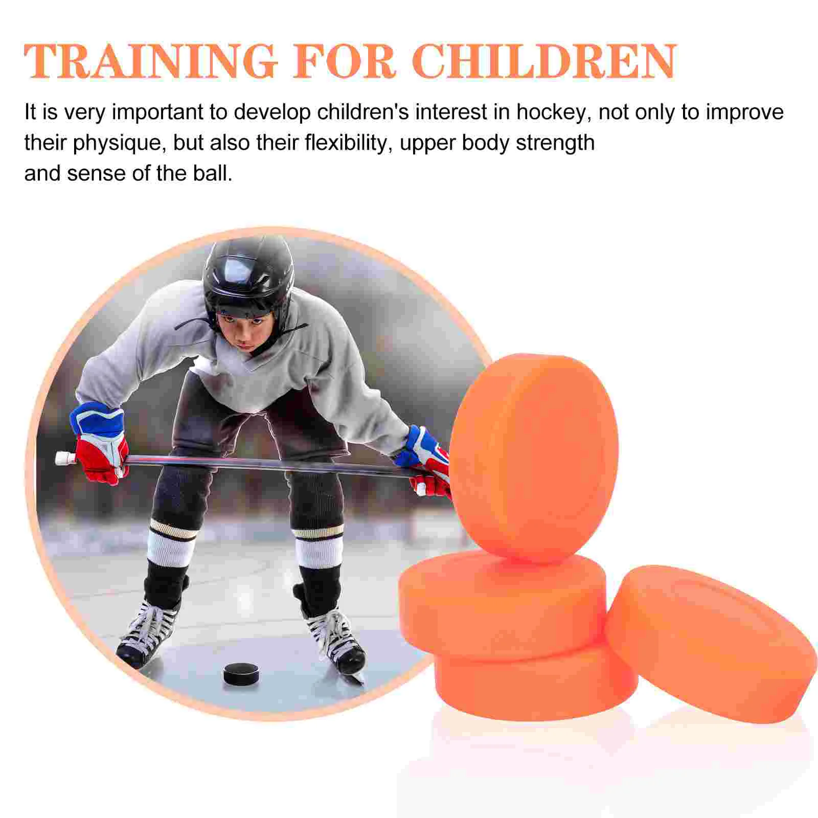 4pcs Ice Hockey Practice Rubber Sports Supplies Training Adults Children Low Friction Sliding Smooth Roller Field Team