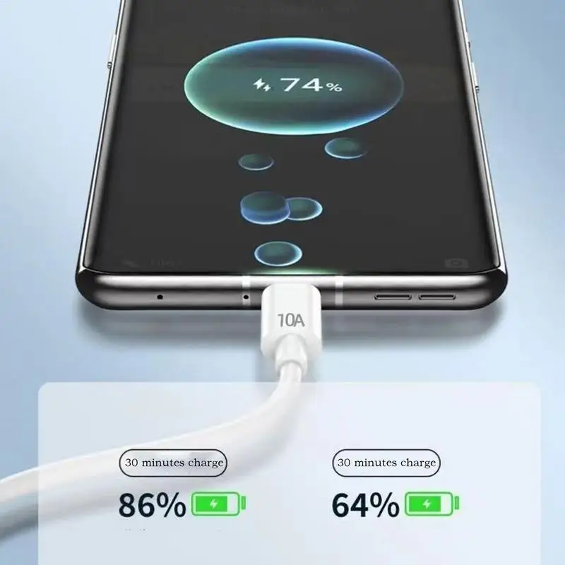 Universal 120W 10A USB Type C Cable Super Fast Charging Cable For Huawei Data Cord For Xiaomi 1M