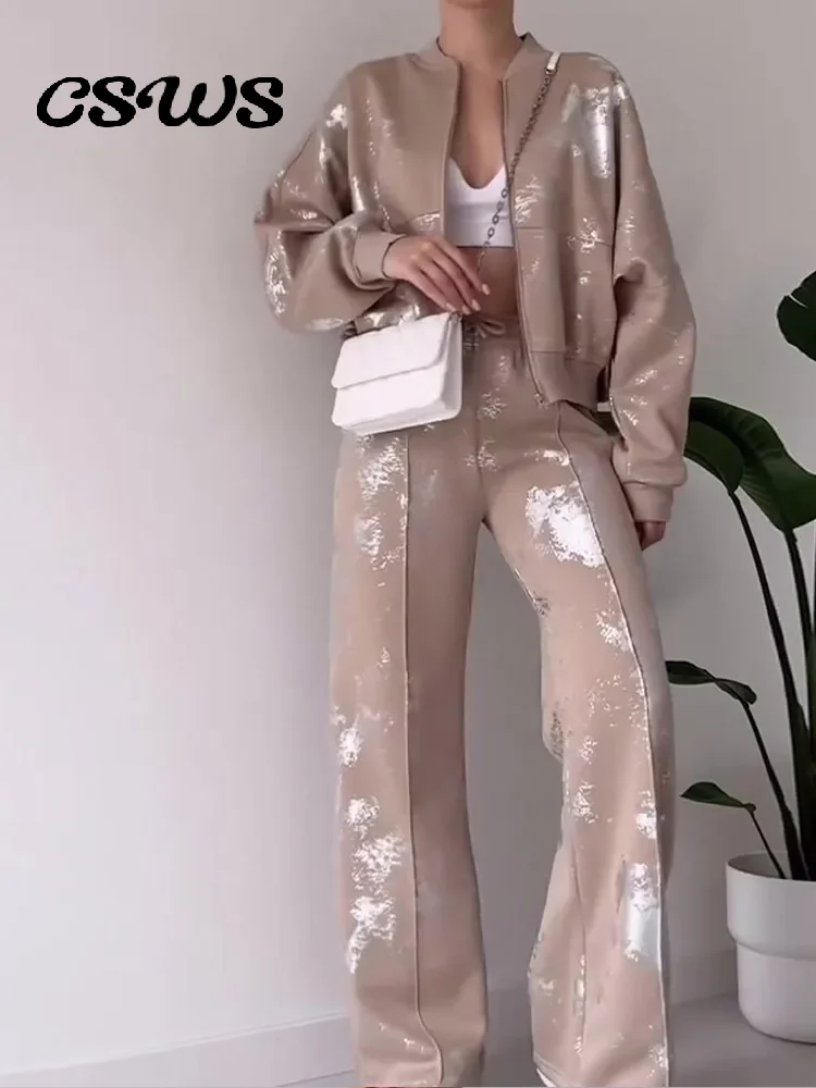 بدلة نسائية طويلة مطرزة من قطعتين ، بنطلون غير رسمي ، ملابس الشارع النسائية ، معطف بسحاب ، بنطلون ، الموضة ، الترفيه ، الخريف ، بأكمام 1 بدلة نسائية طويلة مطرزة من قطعتين ، بنطلون غير رسمي ، ملابس الشارع النسائية ، معطف بسحاب ، بنطلون ، الموضة ، الترفيه ، الخريف ، بأكمام 1