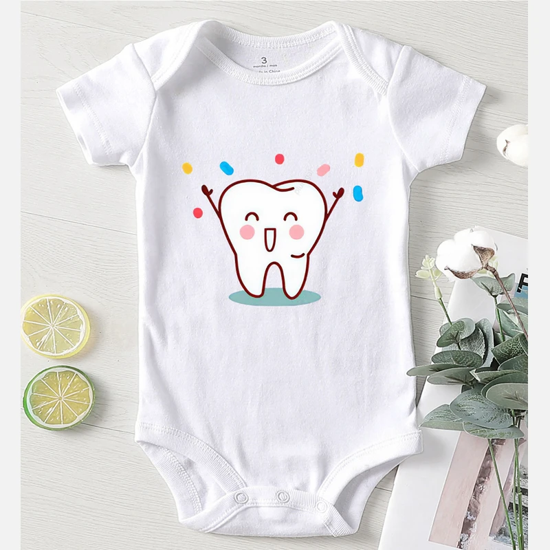 Cotton Bodysuit for Newborns Baby Clothes Newborn Girl Outfit Long Sleeve Toddler Jumpsuit Print First Tooth Baby Girls Clothing Baby Bodysuits are cool