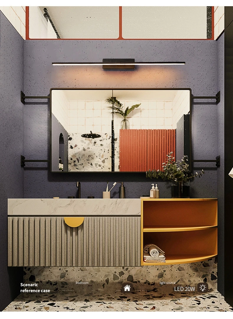 High Quality Popular 2023 LED Mirror Front Bathroom Cabinet Toilet Vanity Dresser Wall Lamp Simple Commercial Household Lighting