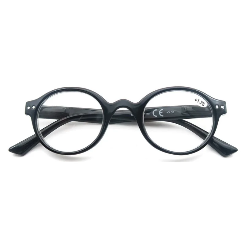 Reading Glasses for Men Women Classic Round Spring Hinge Hyperopic Presbyopia +1.0 to +4.0