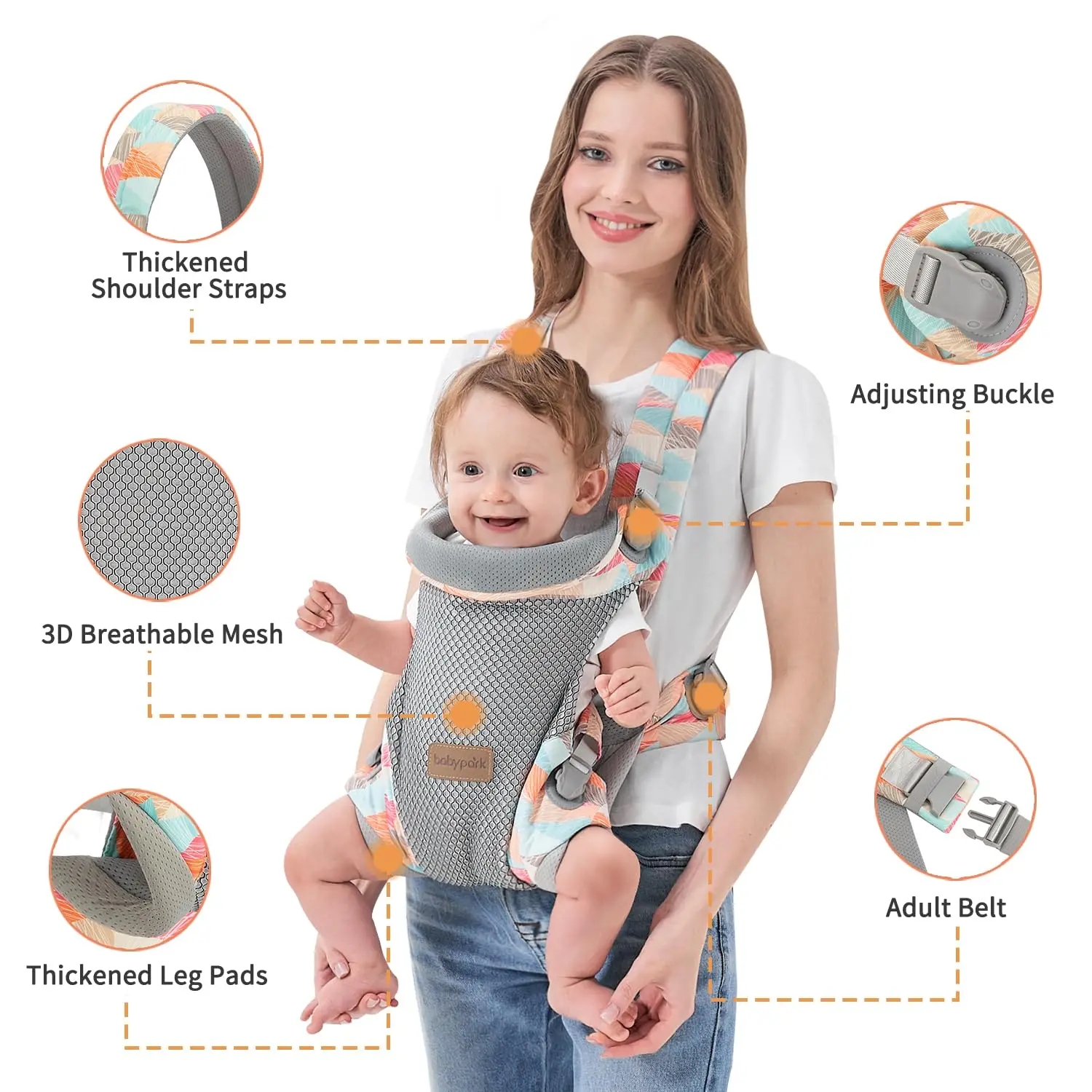 Baby Sling Carrier, Infant Holder Kangaroo Bag Backpack, 3 - 18 Months Multi-function Baby Accessories 2