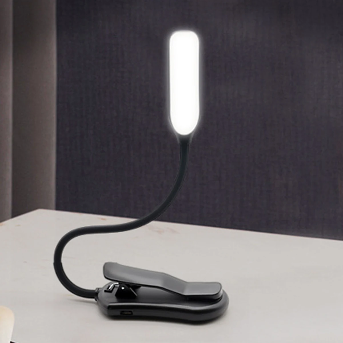 Usb Rechargeable Reading Light 3-level 7 Led Lamp Cold White Working Dimmable Dc-5v Energy/saving Bulbs Eye Protection Clip Book