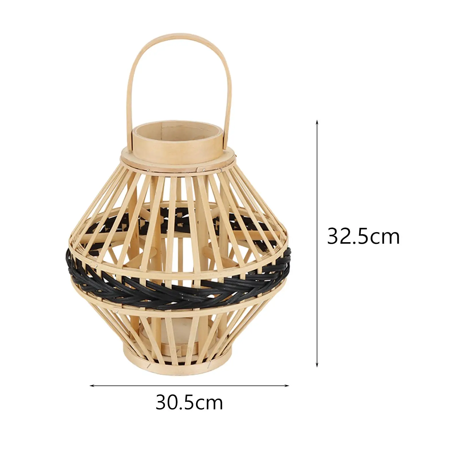 Bamboo Lantern Vintage Romantic Rustic with Handle Lamp Cage Decorative Lantern Lamp Shade for Wedding Garden Lawn Room Outdoor