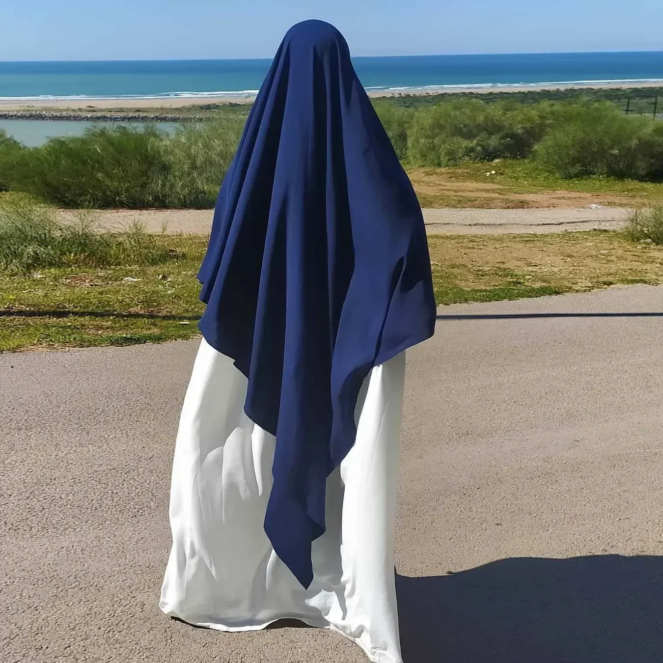 Ramadan Eid Prayer Garment Long Khimar for Muslim Women Hijab Scarf Abaya Wrap Sleeveless Tops Islam Abayas Niqab Hijabs Jilbab