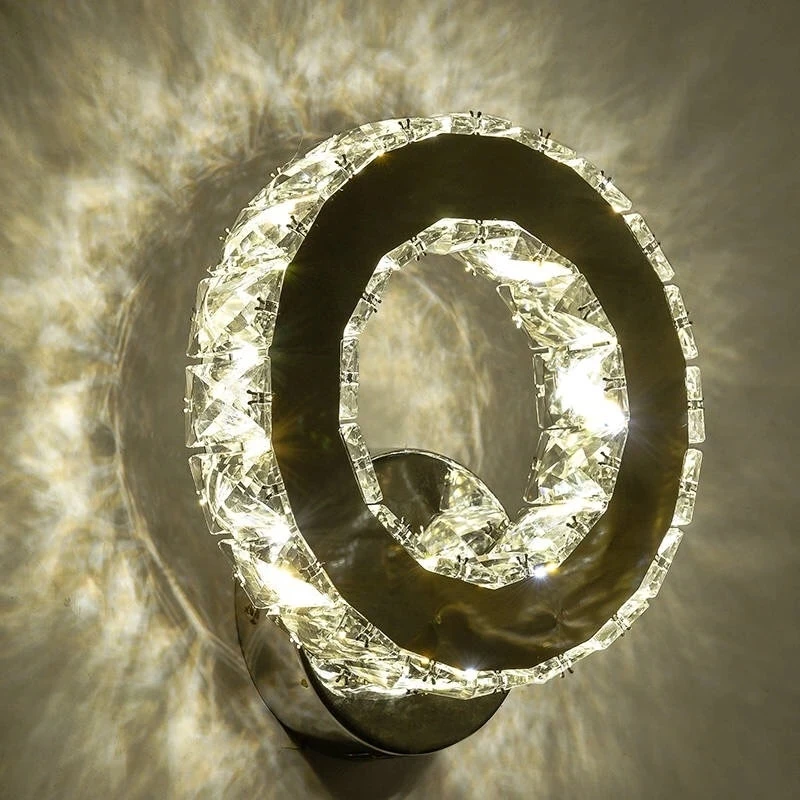 Nordic Crystal Wall Lamp Modern Dimming Stylish Luminaire for Bedroom Bathroom Living Room Mirror Decorative Led Wall Lamps