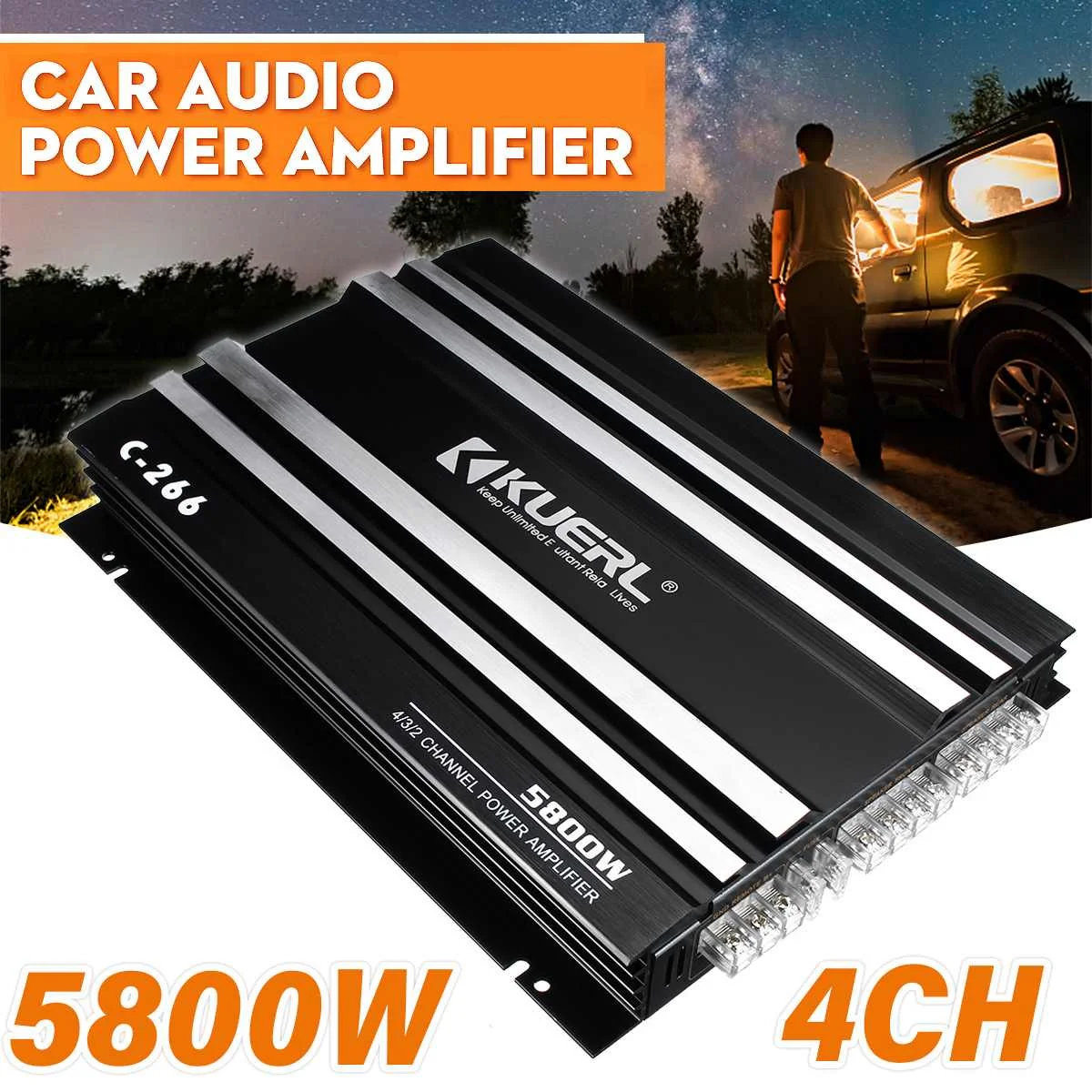 5800 Watt 4 Channel 12V Car Amplifer Car Audio Power Amplifier Car