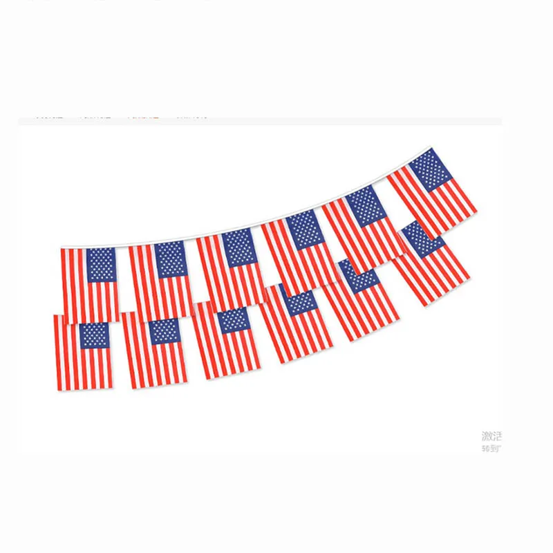 

14*21 CM American Flag String Flag 8 Meters 25 Pieces/Set US Bunting Banner