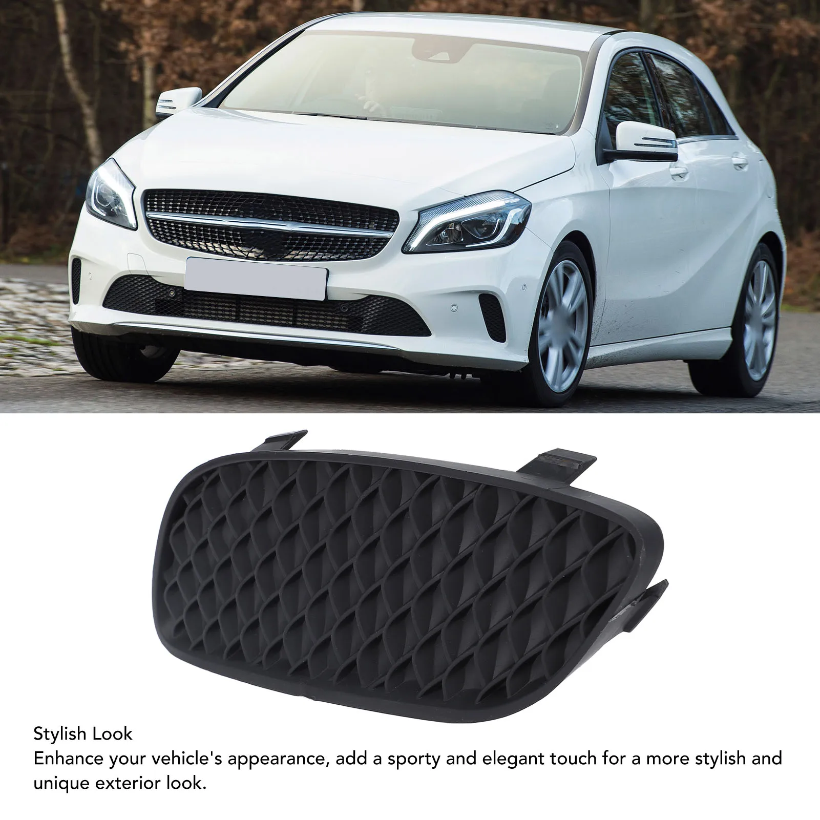 Front Bumper Grille Cover Insert Grille Bezel Cover Replacement for Mercedes-Benz A‑Class W176 Enhanced Performance Stylish Look