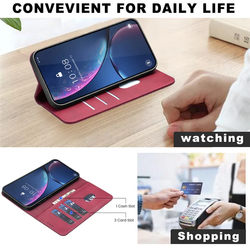 Luxury Magnetic Flip Leather Wallet Phone Case - Anti-theft Cover Cases