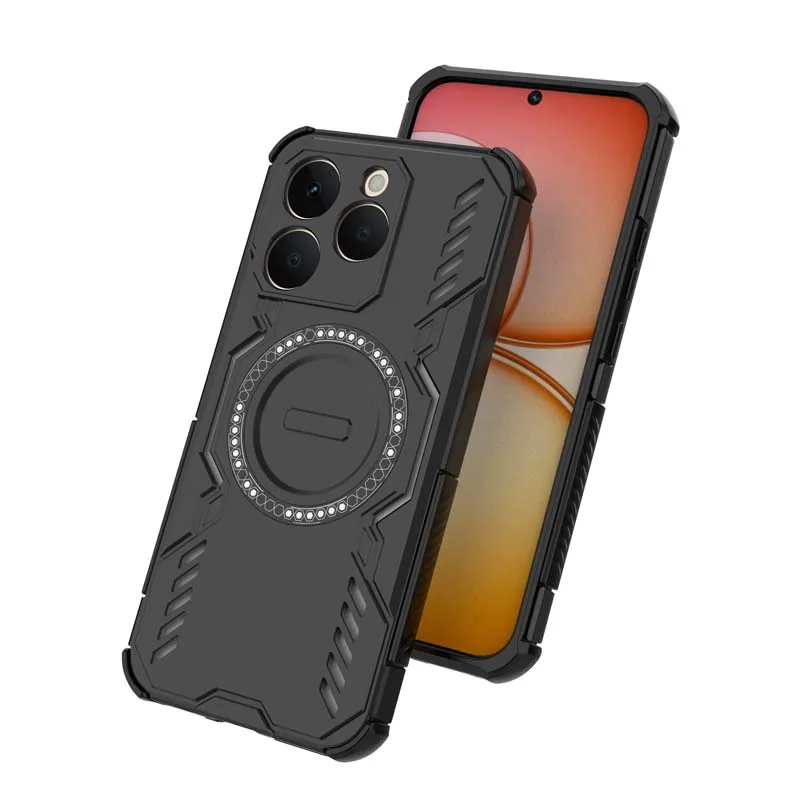 Magnetic Shockproof Armor Phone Case - Anti-Knock Full Back Cover with MagSafe Compatibility