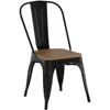 18 Inch Classic Iron Metal Dining Chair with Wood Top/Seat Indoor-Outdoor Use Chic Dining Bistro Cafe Side Barstool 4