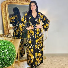 

Abaya Dubai Turkey Muslim Fashion Hijab Dress Moroccan Caftan Islamic Clothing African Lady Ramadan Robe for Women Ethnic Dress