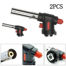 

2pcs Lighter Ignition Baking Gas Torch Flamethrower Butane Burner Heat Cassette Gun For BBQ Camping Outdoor Welding Kitchen Tool