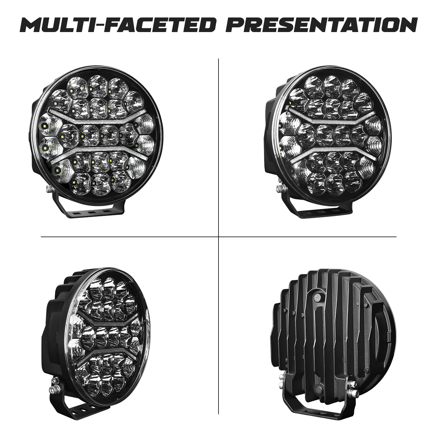 9Inch Work Headlight Bar Vehicle Len Demon Eye Light 6000K Spot Combo Barra LED
