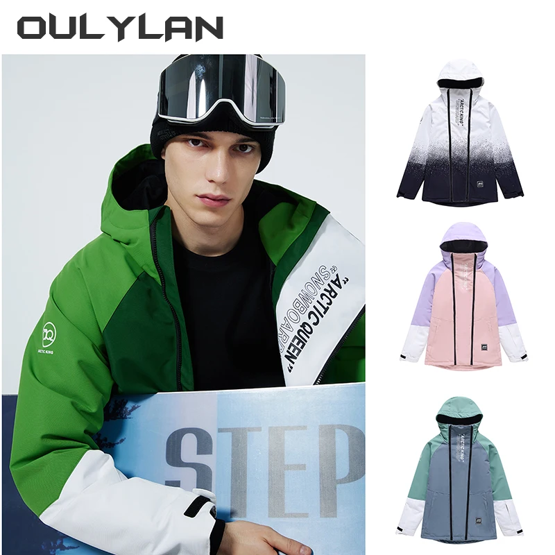 

Oulylan Men Ski Jacket -30° Winter Warm Windproof Waterproof Outdoor Sports Snowboarding Ski Coat Trousers Ski Suit