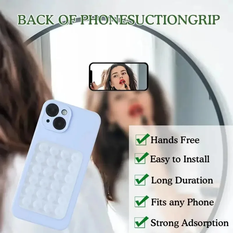 Silicone Suction Phone Holder Mat Anti-Slip Square Wall Stand