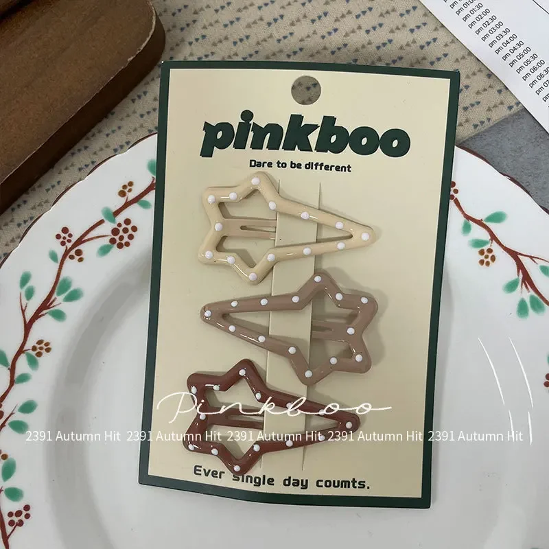 Korean basic polka dot hairpin children's forehead broken hair geometric shape break clip versatile girl sweet hair accessories