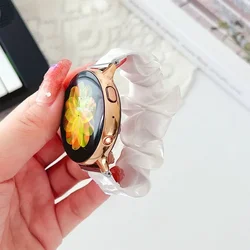 Stylish Scrunchie Elastic Band for Women's Smartwatch, Available in Multiple Sizes (White)