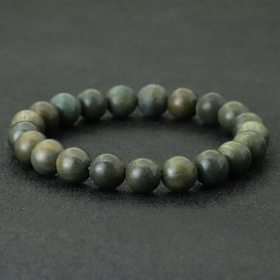 Natural Wooden Wenge Beads Mens Bracelet for Meditation Yoga