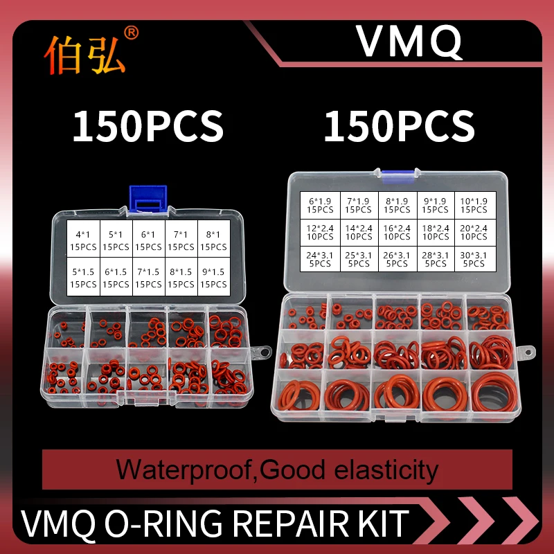 Silicone O-rings Variedade Kit O-rings O-rings O-rings O-rings O-rings O-rings Espessura Anéis-o 15 mm 15 mm 18 mm Vermelho