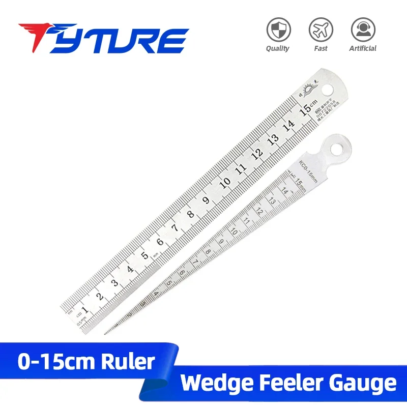 1-15mm Wedge Feeler Gauges For Measurement Clearance Ruler Gap Ruler Filler Gauge Measuring Probes Thickness Meter Steel