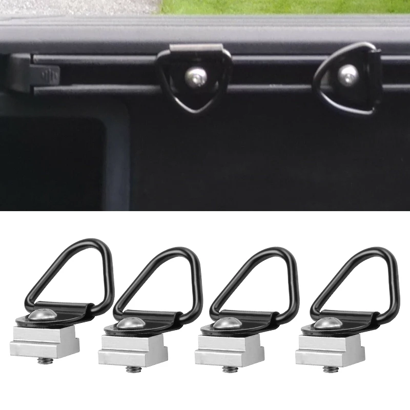 

4Pcs Stainless Steel Bed Rail D-Ring Tie Down Cleat Hook Fit for Toyota Tundra Tacoma High Quality