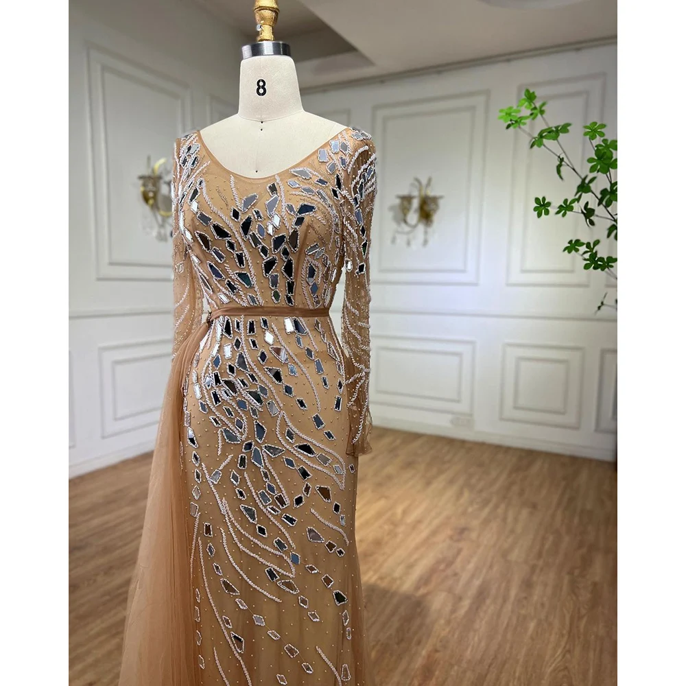 S0b4149d85dea4d0f84754ae3635a24b9p Muslim Nude Mermaid With Overskirt Beaded Long Evening Dresses Gowns For Woman Wedding Party Mallzona