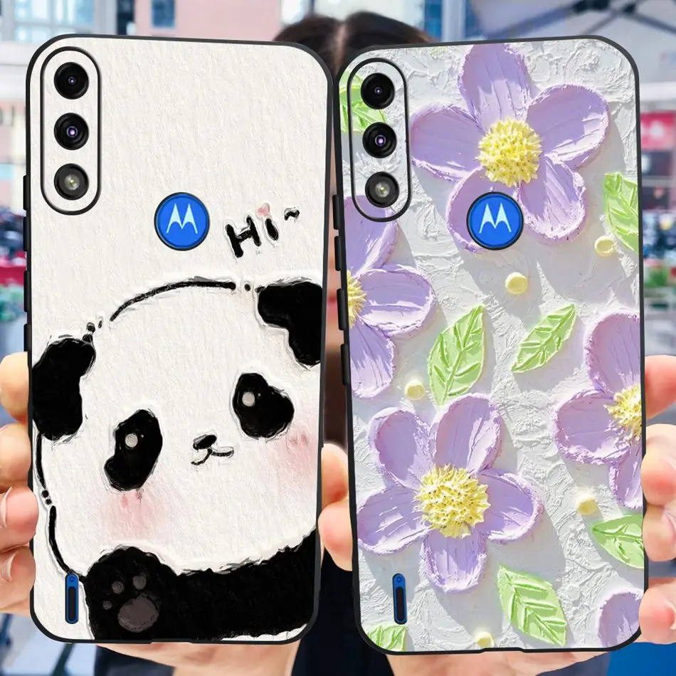 Cute Panda Cartoon Soft TPU Black Silicone Phone Case