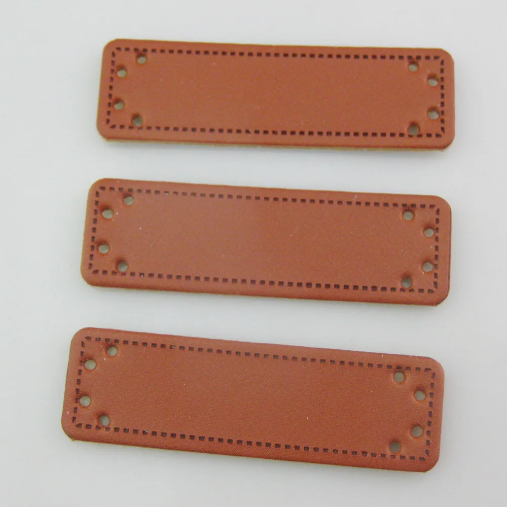 20 pezzi 15MM * 50MM etichette PU vuote ovali e rettangolari per cappelli per indumenti ornamento accessori per cucire fai da te - immagine 3