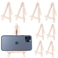 Mini Wooden Tripod Table Wood Easel Frame Triangle Phone Holder Office Meeting Number Name Card Stand Display Home Crafts Decor 1