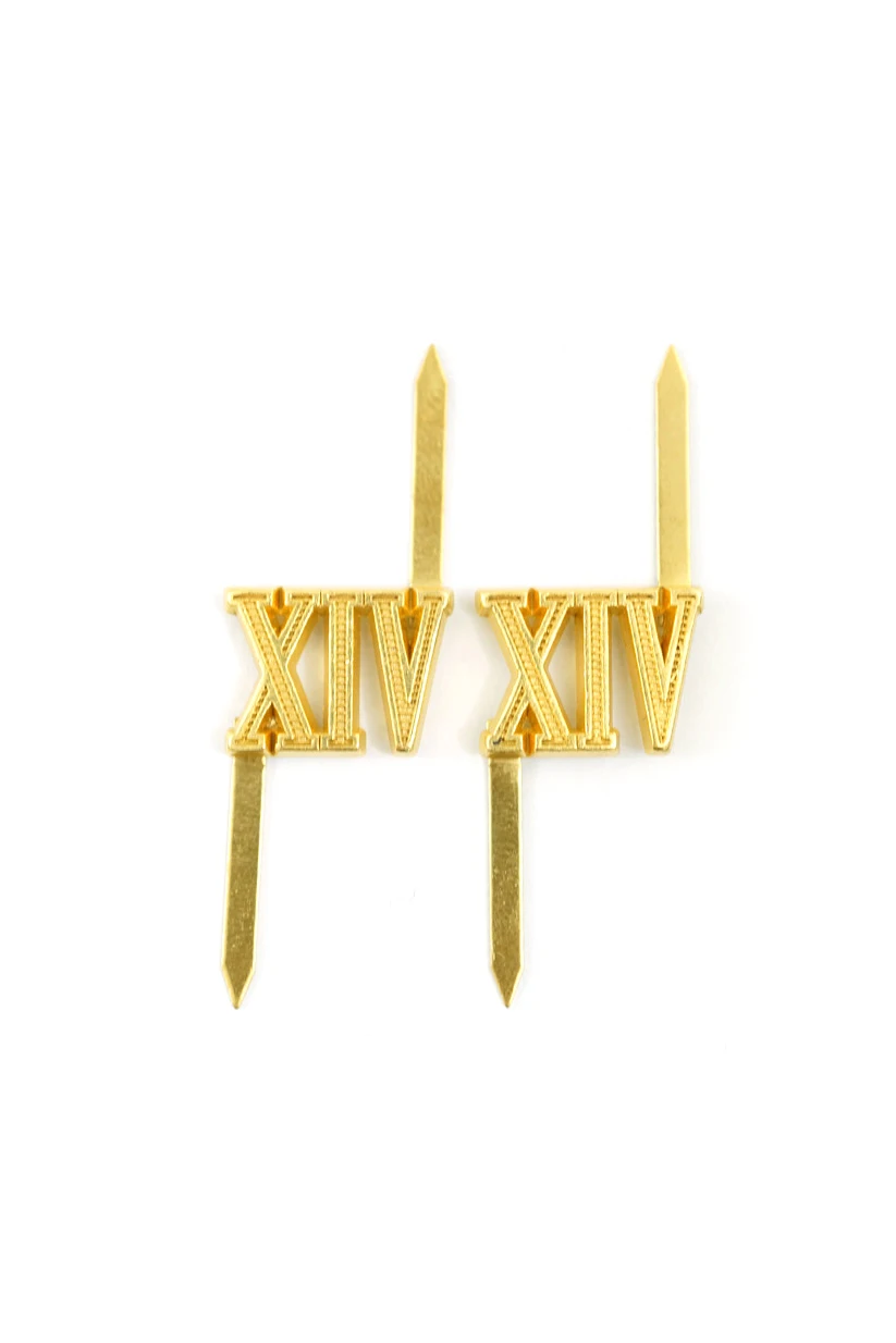 

WWII German Shoulder Boards cyphers Gold XIV Motorized infantry Div. 13mm 2pcs