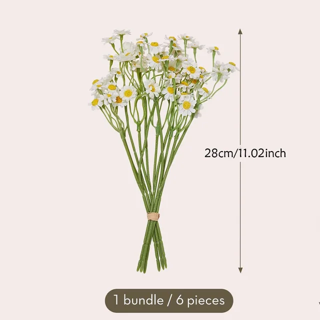60 têtes de fleurs de marguerite artificielles, petite marguerite, Bouquet de fausses fleurs pour la saint-valentin, décoration de Table pour fête de mariage, décoration de maison DIY 3