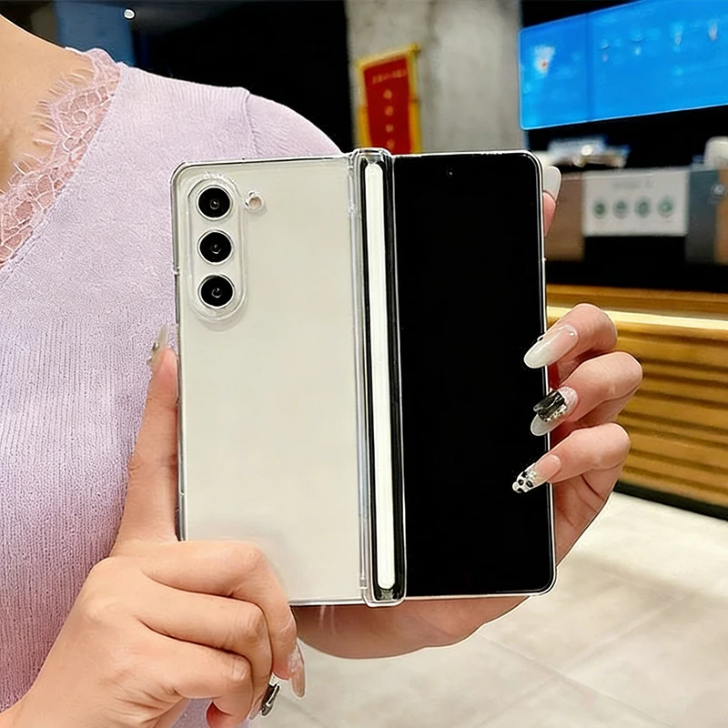 Transparent Magnetic Hinge Protector Shockproof Hard Phone Case