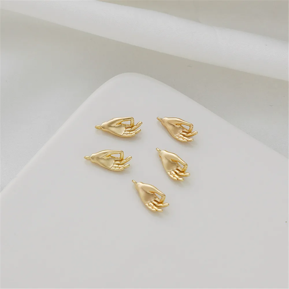 

14k cast copper-clad gold color-preserving electroplating thick gold 7 * 15mm handmade diy pendant