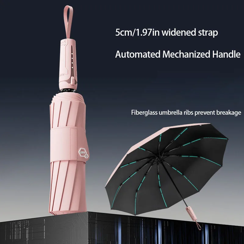 Reinforced Windproof Sun Umbrella - UPF 50+ UV Protection, Durable All-Weather Umbrella for Men & Women