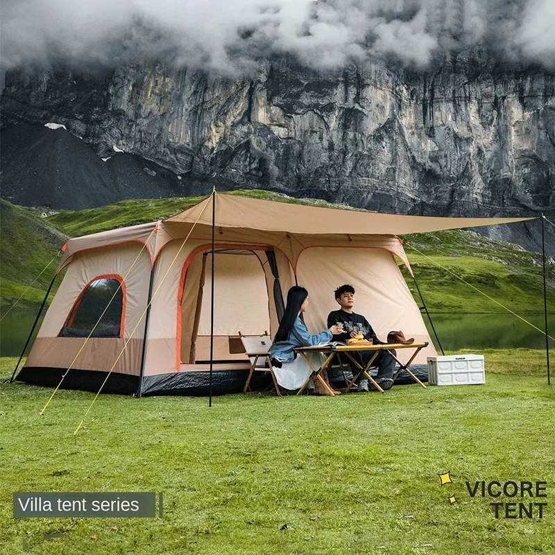 Double Rainproof Outdoor Tent, 2 Rooms and 1 Hall 1