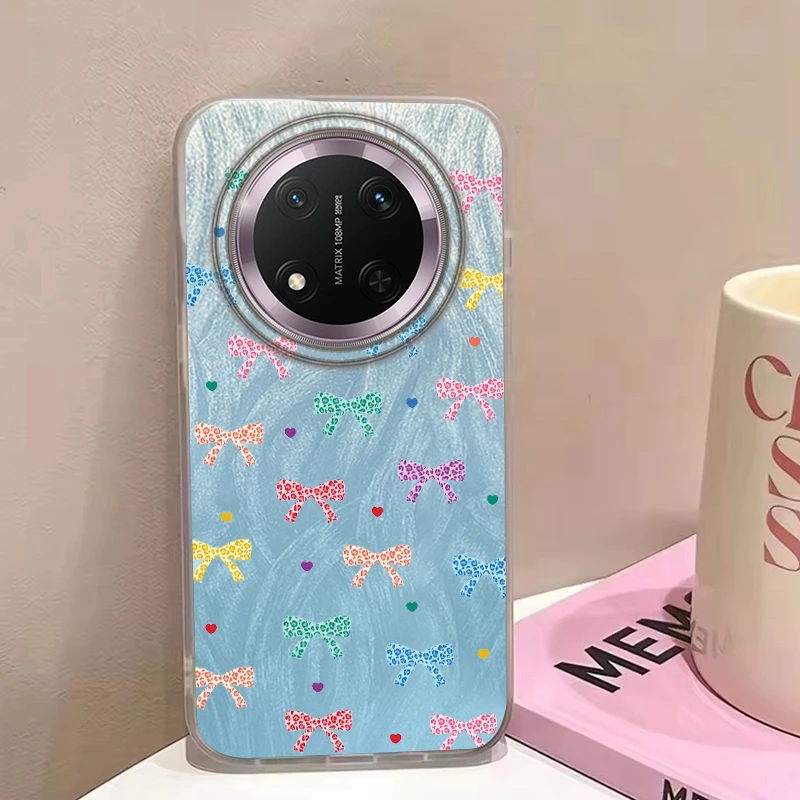 Luxury Laser Silver Bow Knot Shockproof Bumper Case with Gradient Butterfly Design