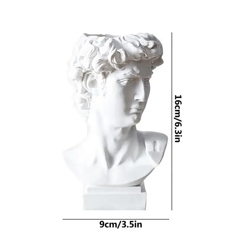 Greek Statue of David Vase, Indoor and Outdoor Resin Flower Pot, Sculpture Brush Holder Bust, Art Decoration Sculpture 6