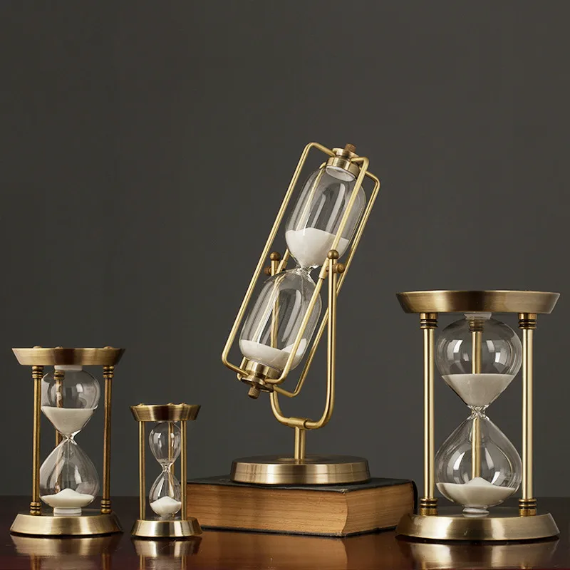 

Sandy Clock Metal Hourglass Ornaments 3/15/30/60 minutes Children's Brushing Timer Living Hoom Decoration