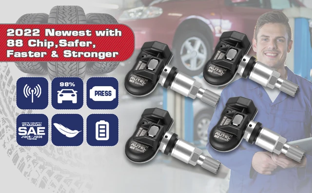 Capteur TPMS Autel MX - Double Fréquence 315/433MHz - Valve Métal