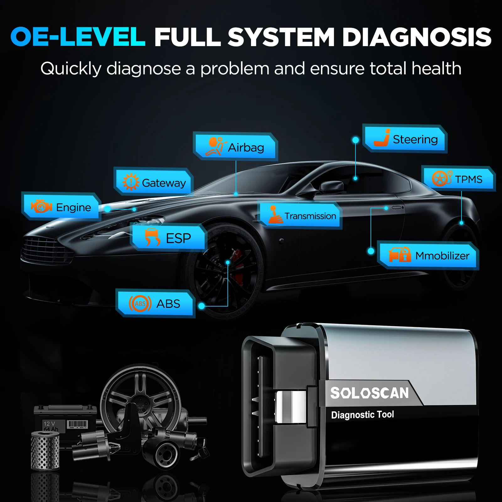 Scanner per auto KINGBOLEN SOLOSCAN OBD2 solo per Mercedes Benz, Maybach, per serie SPRINTER - immagine 4