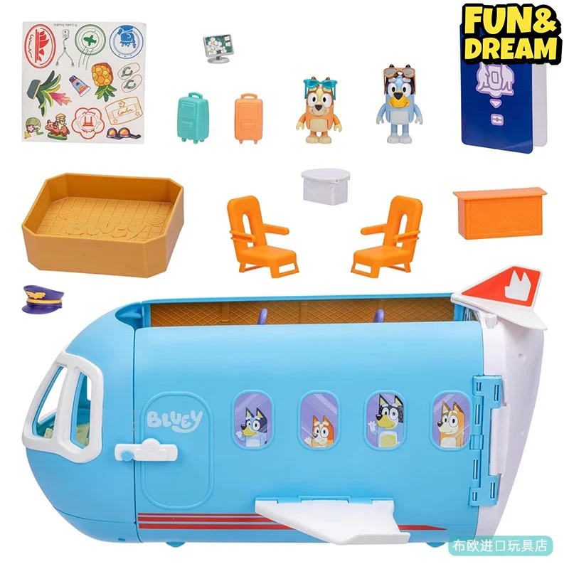 Spot Bluey Family Large Morphing Sounding Airplane Cruise Ship Doll Play House Children'S Toy Scene Action Figures Birthday Gift 6