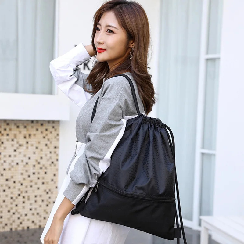 

Large capacity drawstring bag travel backpack basketball bag men and women waterproof drawstring pocket fitness sports bag