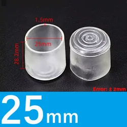 Transparent Round Non - slip Furniture Leg Caps - Rubber Feet Protectors and Floor Decor (Pack of 2 - 10) - 8Pcs (25mm - Transparent)