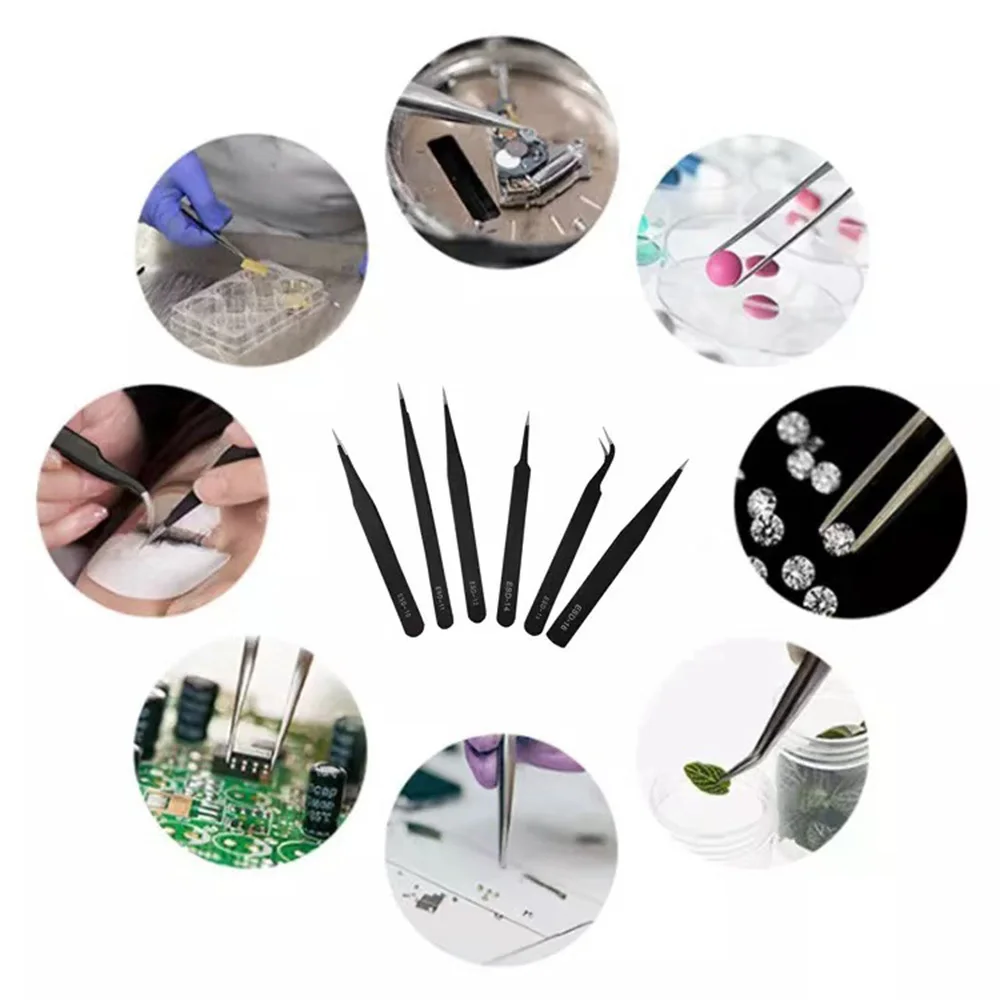 thumbnail image 2 of Precision Tweezers Kit Stainless Steel Anti-Static Non-Magnetic For 2 of 10