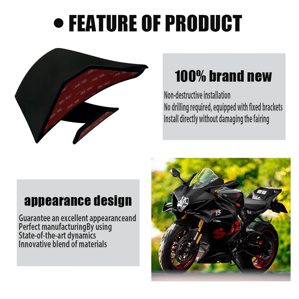 Motorcycle Aerodynamic Deflector Fixed Wing Suitable For Suzuki GSX-R1000-Side Wing Cover Accessories
