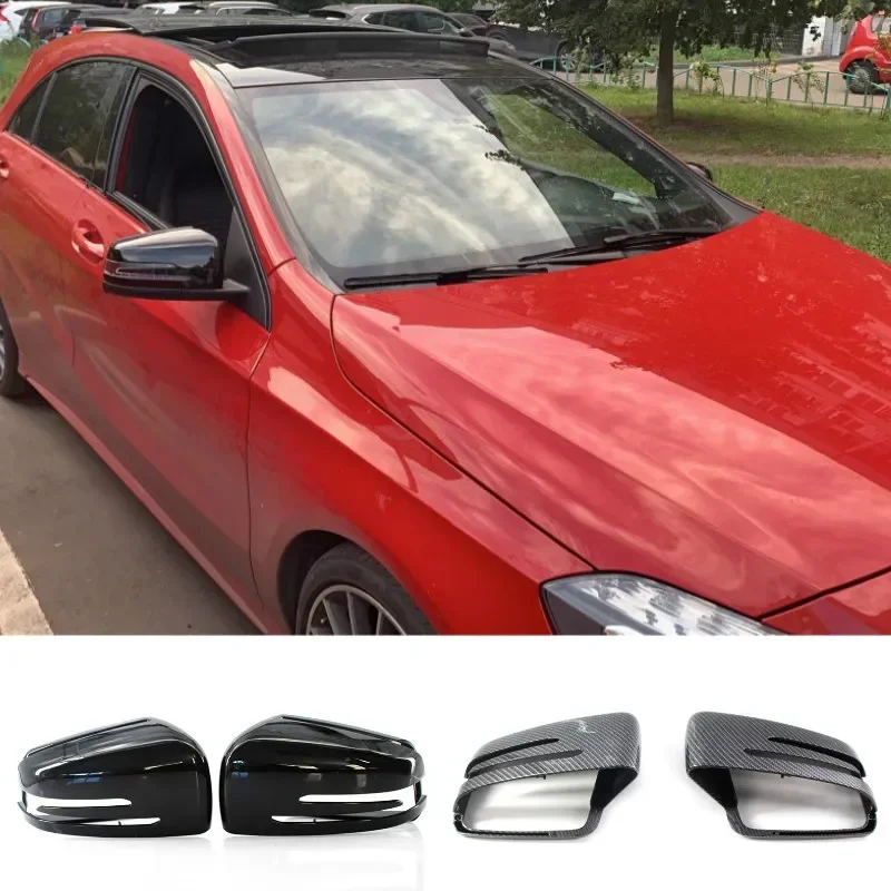 

Черный чехол для автомобильного зеркала заднего вида, чехол для Mercedes-Benz C-Class W176 W246 W204 W212 W221 CLS X156 C117